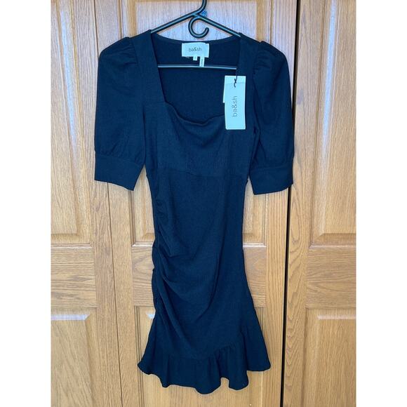 ba&sh Woody Ruffle Mini Dress Black Size XS - NWT - Picture 2 of 10
